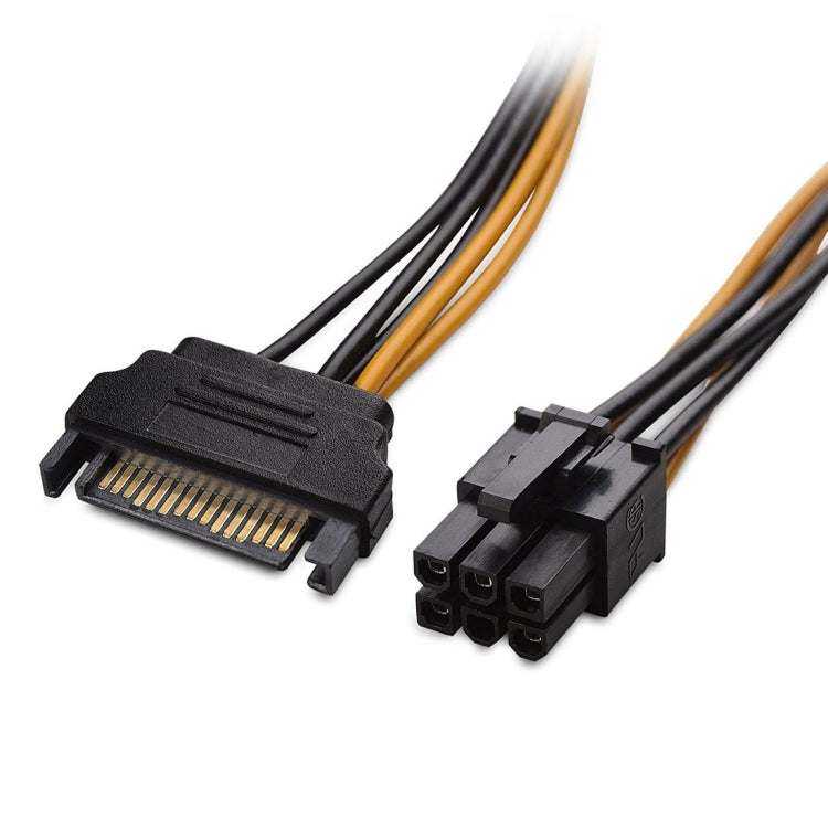 Cable de alimentación Sata para tarjeta de vídeo gráfica PCI Express de 20cm SATA de 15 pines a 6 pines, SATA 15 Pin to 6 Pin Female