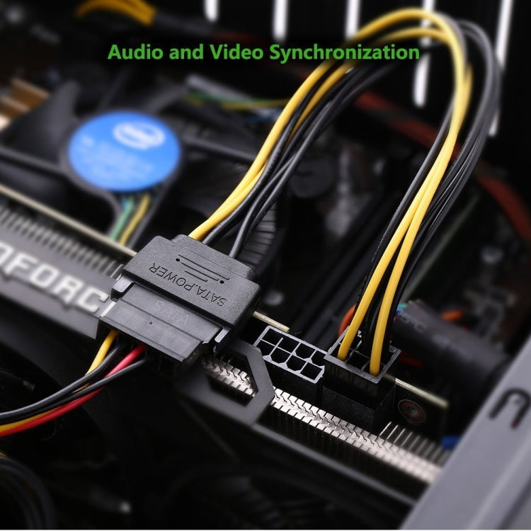 Cable de alimentación Sata para tarjeta de vídeo gráfica PCI Express de 20cm SATA de 15 pines a 6 pines, SATA 15 Pin to 6 Pin Female