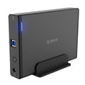 ORICO 7688U3 Caja de disco duro externo de aluminio vertical Caja de almacenamiento Base de disco duro para HDD SATA de 3,5 pulgadas