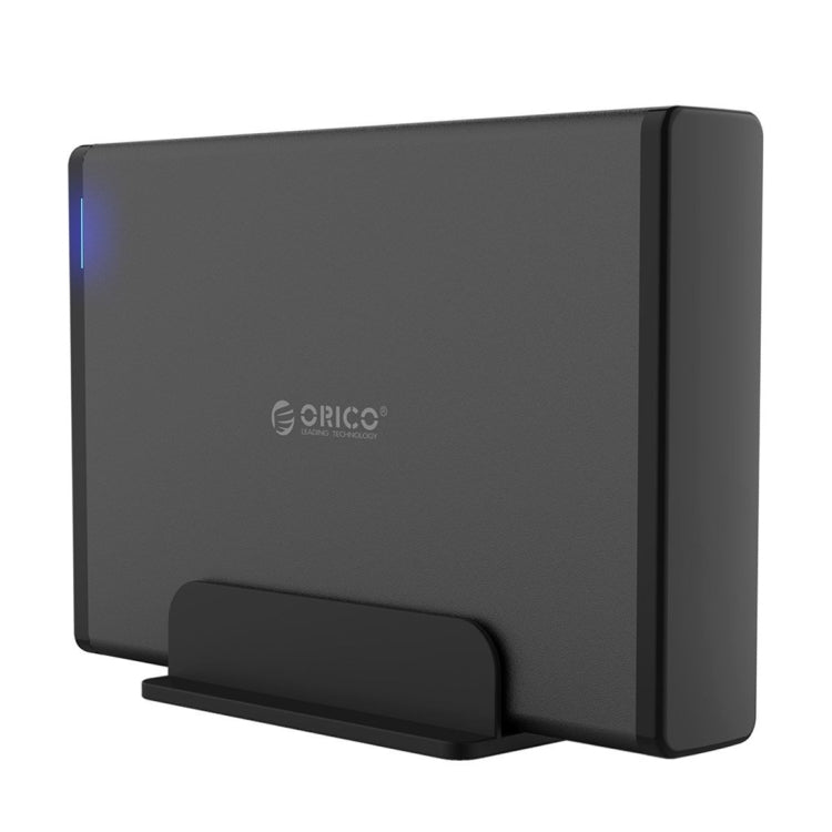 ORICO 7688U3 Caja de disco duro externo de aluminio vertical Caja de almacenamiento Base de disco duro para HDD SATA de 3,5 pulgadas