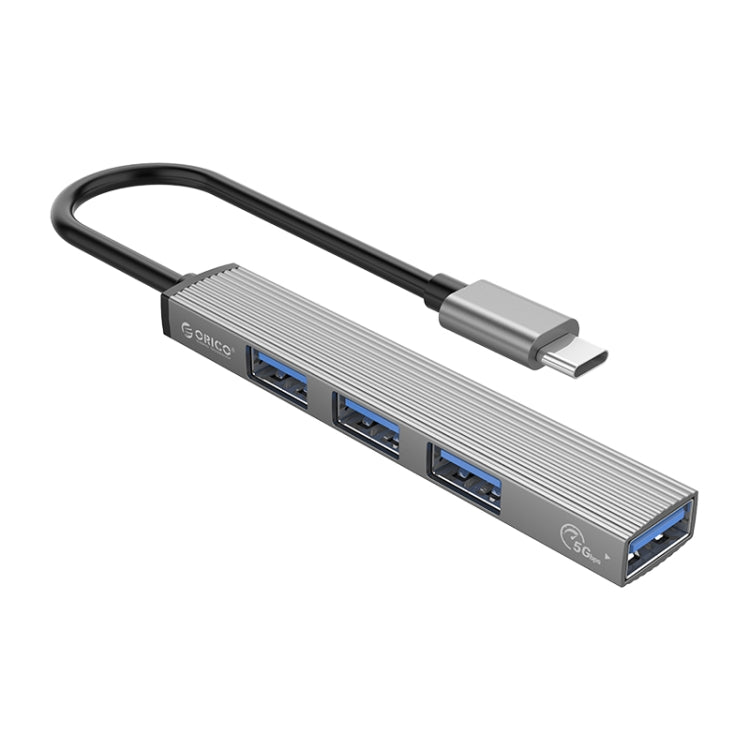 ORICO-AH-13-GY-BP Adaptador HUB USB 3.0 x 1 + USB 2.0 x 3 a USB-C / Tipo-C, AH-13