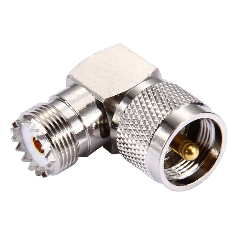 Conector UHF hembra a UHF macho, codo de 90 grados, UHF Female to Male