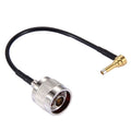 Cable IP-9 de 15 cm con codo de 90 grados a N macho RG174, 15cm IP-9 to N Male