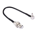 Cable CRC9 de 90 grados, 15cm, codo a F hembra RG174, CRC9 90° Elbow to F Female