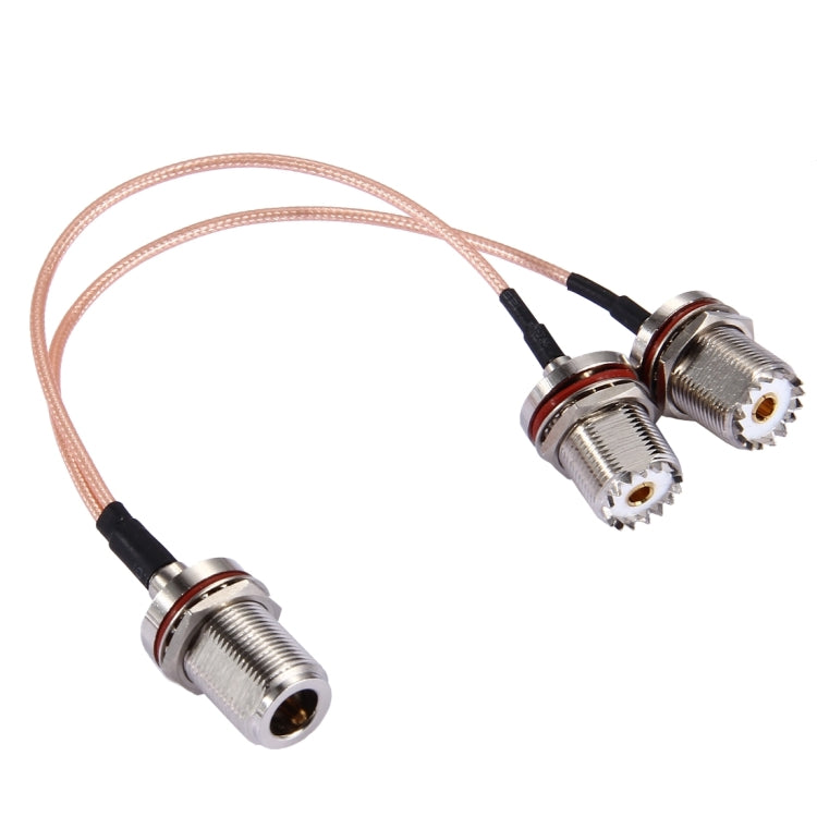 Cable RG316 de 20cm N Hembra con Anillo Impermeable a 2 x UHF Hembra con Anillo Impermeable, 20cm N Female to 2xUHF Female