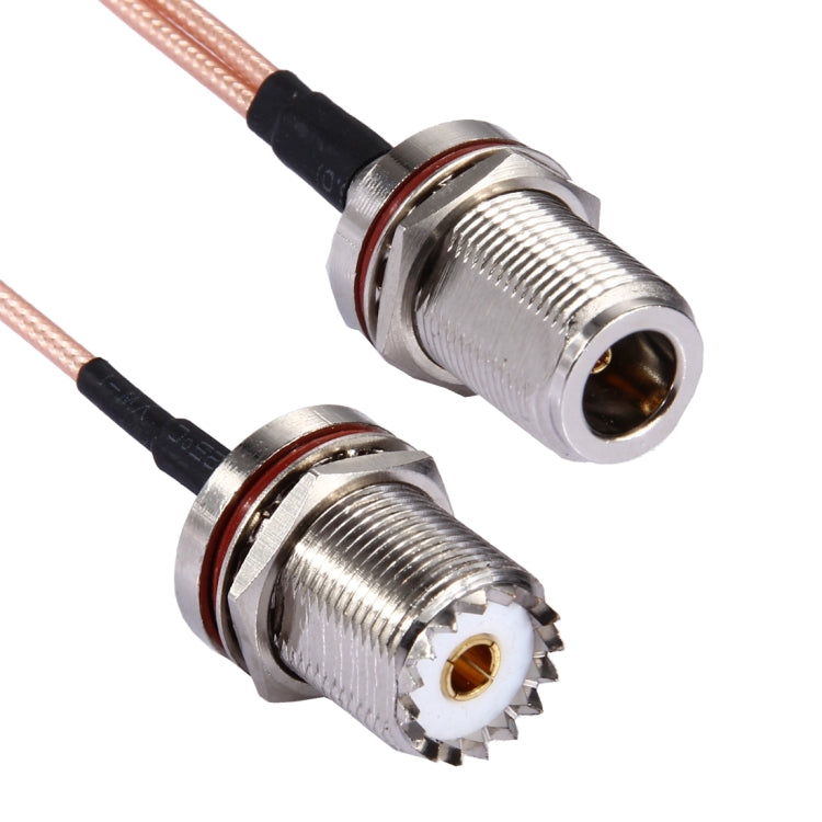 Cable RG316 de 20cm N Hembra con Anillo Impermeable a 2 x UHF Hembra con Anillo Impermeable, 20cm N Female to 2xUHF Female