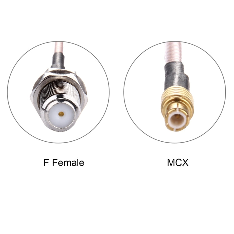 Cable MCX a F Hembra RG316 de 15cm, MCX Male to F Female