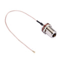 Cable RG178 IPX a N Hembra de 25cm, 25cm N Female Pink