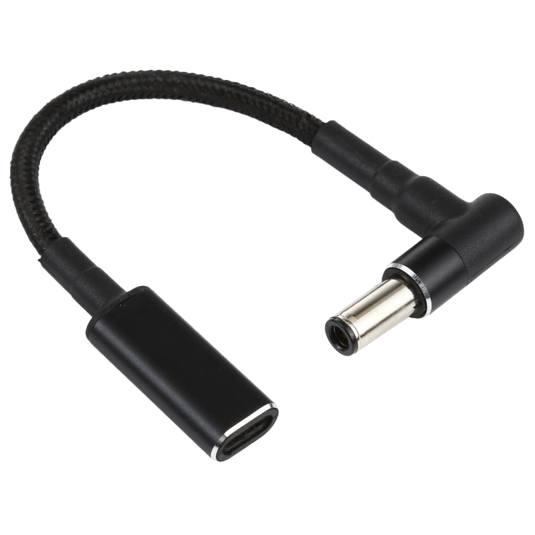 PD 100W 18,5-20V 6,0 x 0,6 mm Codo a USB-C / Adaptador tipo C Cable trenzado de nailon, 6.0 x 0.6mm