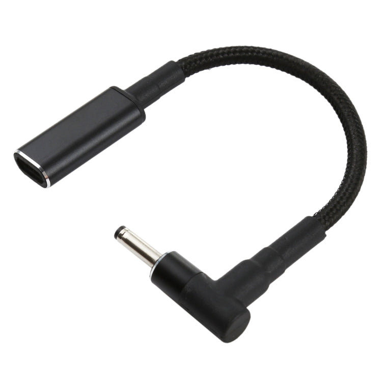 PD 100W 18,5-20V 3,0 x 1,0 mm Codo a USB-C / Adaptador tipo C Cable trenzado de nailon, 3.0 x 1.0mm