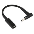 PD 100W 18.5-20V 4.0 x 1.35mm Codo a Adaptador USB-C / Tipo-C Cable trenzado de nailon, 4.0 x 1.35mm