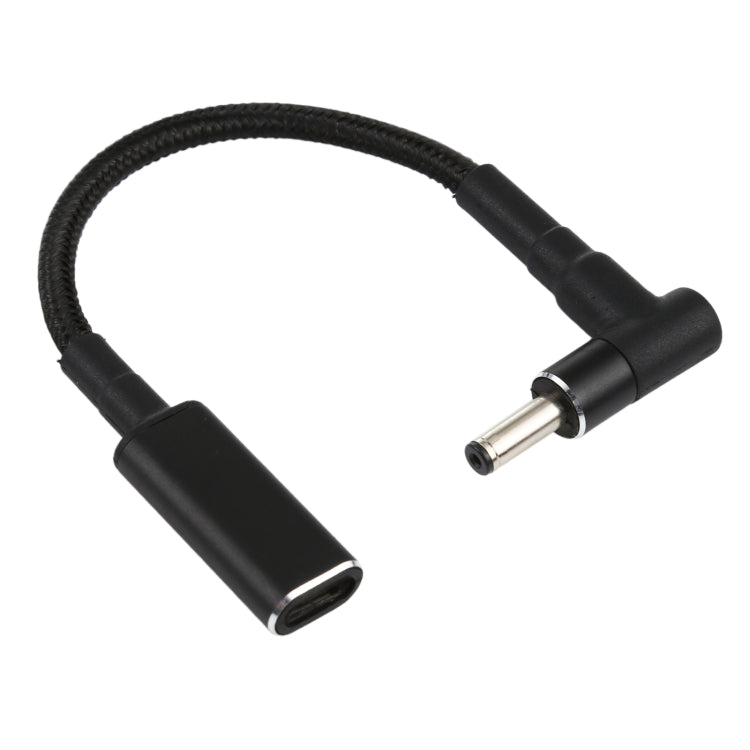 PD 100W 18.5-20V 4.0 x 1.35mm Codo a Adaptador USB-C / Tipo-C Cable trenzado de nailon, 4.0 x 1.35mm