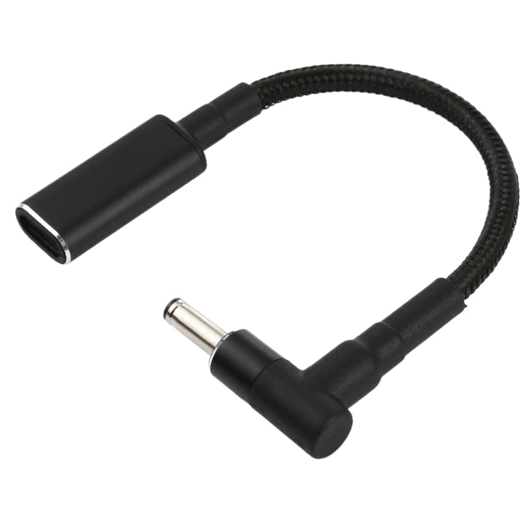PD 100W 18.5-20V 4.0 x 1.35mm Codo a Adaptador USB-C / Tipo-C Cable trenzado de nailon, 4.0 x 1.35mm