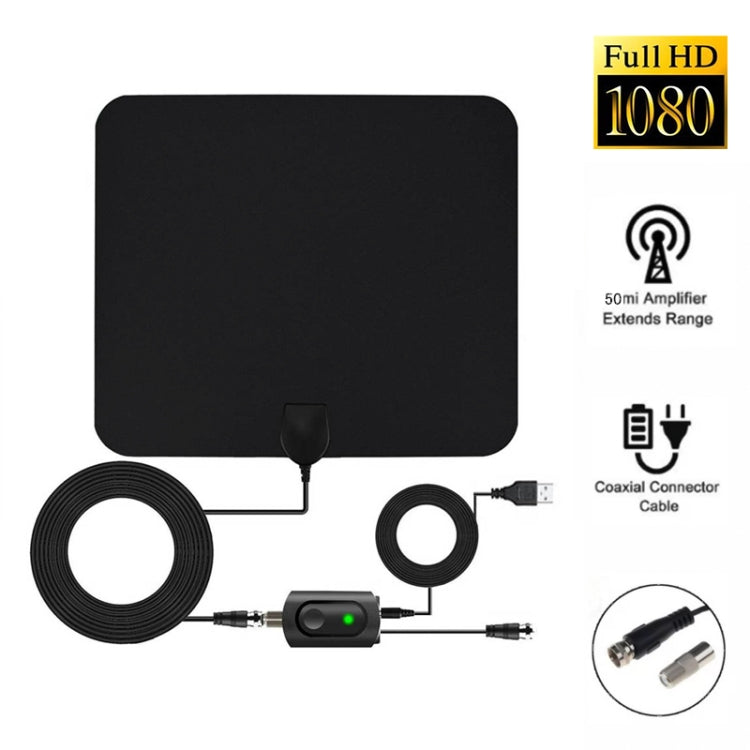 AN-1002 Antena HDTV interior de 5dBi/25dBi con ventosa, VHF170-230/UHF470-862MHz, AN-1002