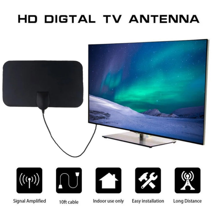 AN-1002 Antena HDTV interior de 5dBi/25dBi con ventosa, VHF170-230/UHF470-862MHz, AN-1002