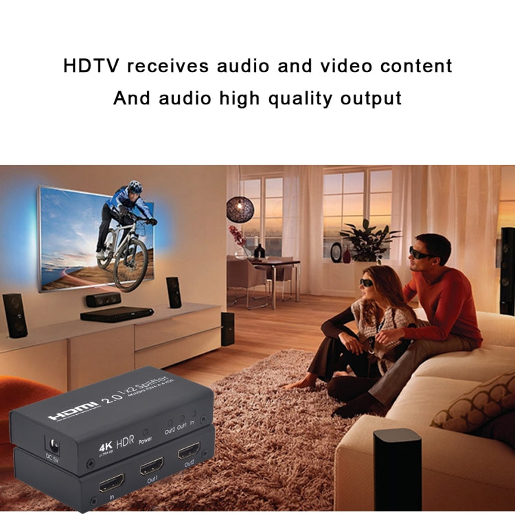 AYS-12V20 HDMI 2.0 1x2 4K Ultra HD Conmutador Divisor, 1x2 4K