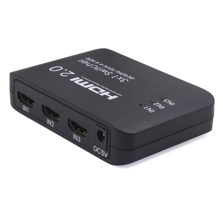 AYS-31V20 HDMI 2.0 3x1 4K Ultra HD Conmutador Divisor, 3x1 4K