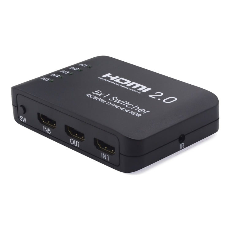 AYS-51V20 HDMI 2.0 5x1 4K Ultra HD Conmutador Divisor, 5x1 4K