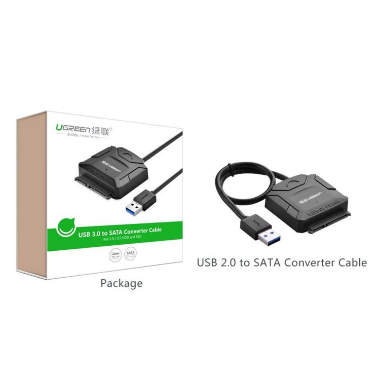 UGREEN Convertidor de cable adaptador USB 3.0 a SATA para disco duro HDD y SSD de 2,5/3,5 pulgadas, compatible con UASP SATA 3.0, USB 3.0 to SATA