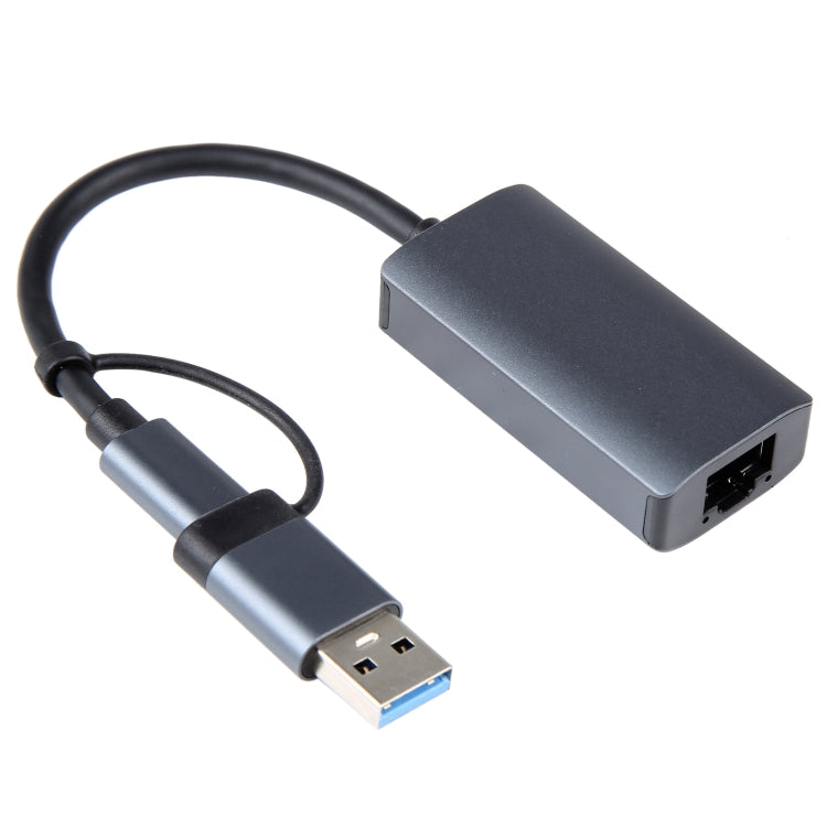 BYL-2207 Adaptador HUB de estación de acoplamiento USB + tipo C a RJ45 2 en 1, BYL-2207TU