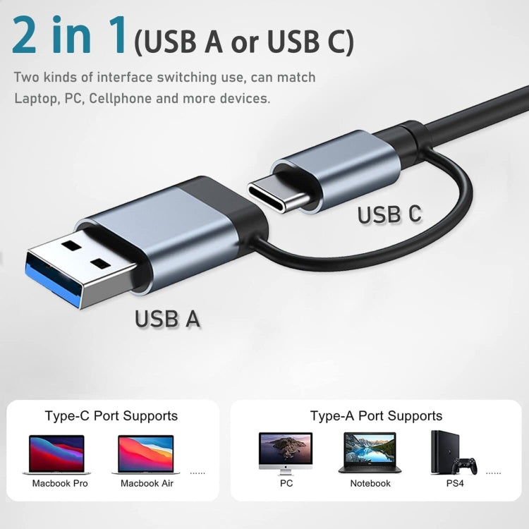 BYL-2218TU Adaptador HUB de estación de acoplamiento multifuncional USB + USB-C / Type-C a USB 8 en 1, BYL-2218TU