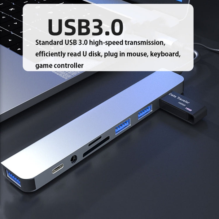 BYL-2218TU Adaptador HUB de estación de acoplamiento multifuncional USB + USB-C / Type-C a USB 8 en 1, BYL-2218TU
