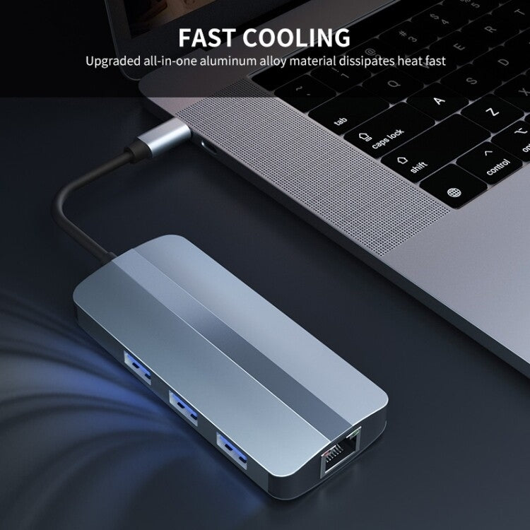 BYL-2209 Adaptador HUB de estación de acoplamiento multifuncional USB-C / Type-C a USB 6 en 1, BYL-2209