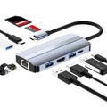 BYL-2206 Adaptador HUB de estación de acoplamiento multifuncional USB-C / Type-C a USB 9 en 1, BYL-2206