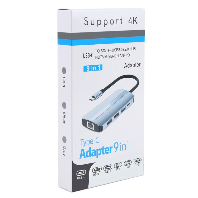 BYL-2206 Adaptador HUB de estación de acoplamiento multifuncional USB-C / Type-C a USB 9 en 1, BYL-2206