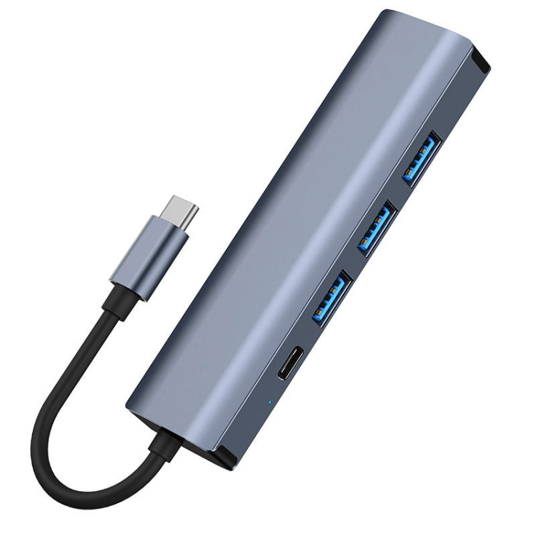 BYL-2302 Adaptador HUB de estación de acoplamiento multifuncional USB-C / Type-C a USB 5 en 1 con puerto de red de 1000M, BYL-2302