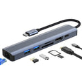 BYL-2303 Adaptador HUB de estación de acoplamiento multifuncional USB-C / Type-C a USB 7 en 1, BYL-2303