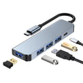 BYL-2301 Adaptador HUB de estación de acoplamiento multifuncional USB-C / Type-C a USB 5 en 1, BYL-2301T