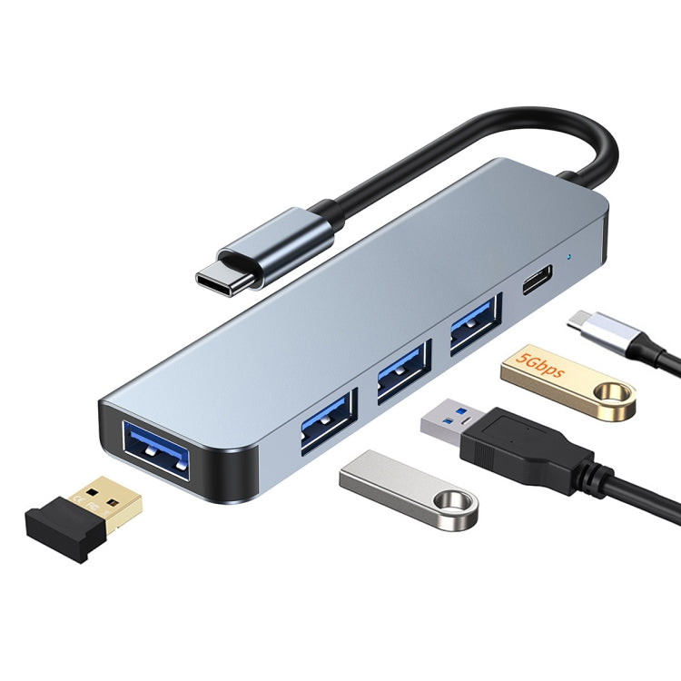 BYL-2301 Adaptador HUB de estación de acoplamiento multifuncional USB-C / Type-C a USB 5 en 1, BYL-2301T