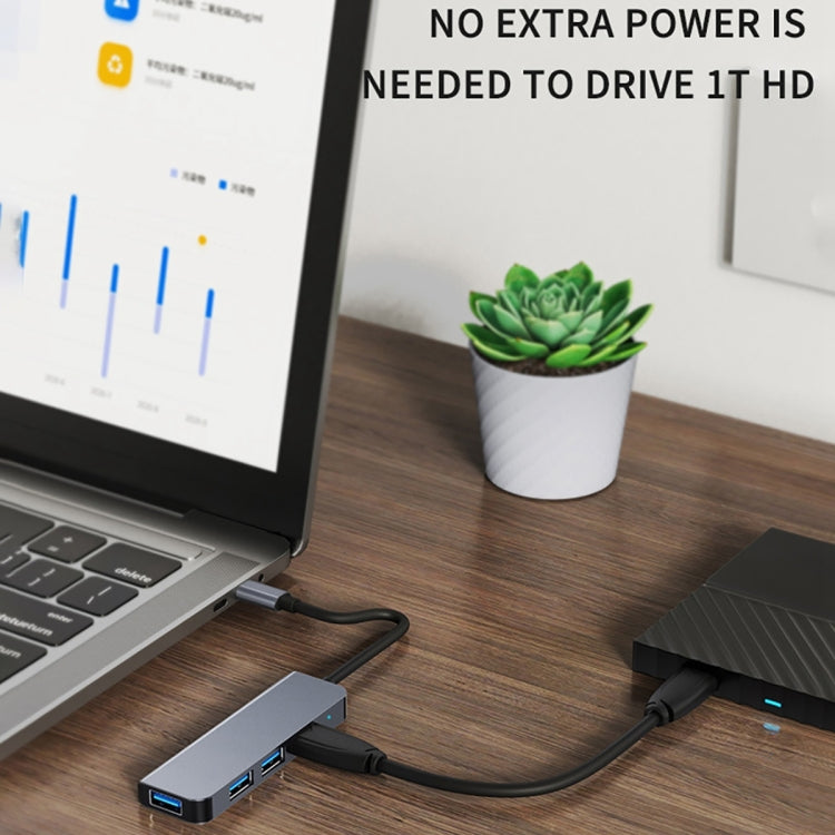 BYL-2301 Adaptador HUB de estación de acoplamiento multifuncional USB-C / Type-C a USB 5 en 1, BYL-2301T