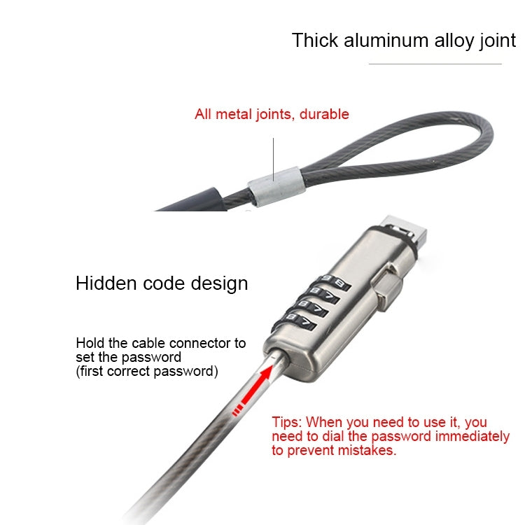 Cerradura de seguridad universal para computadora portátil con interfaz USB, USB Interface
