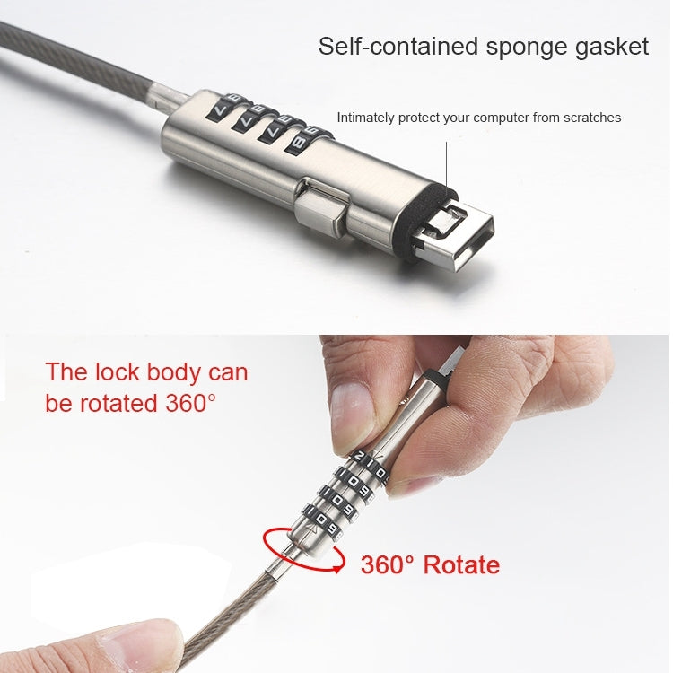 Cerradura de seguridad universal para computadora portátil con interfaz USB, USB Interface