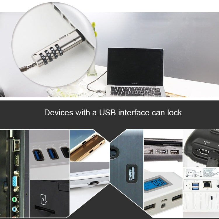 Cerradura de seguridad universal para computadora portátil con interfaz USB, USB Interface