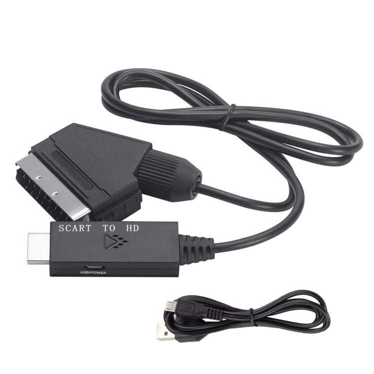 Cable adaptador de audio y vídeo convertidor Compatible con Scart a HDMI, Scart To HDMI
