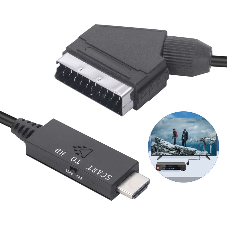 Cable adaptador de audio y vídeo convertidor Compatible con Scart a HDMI, Scart To HDMI