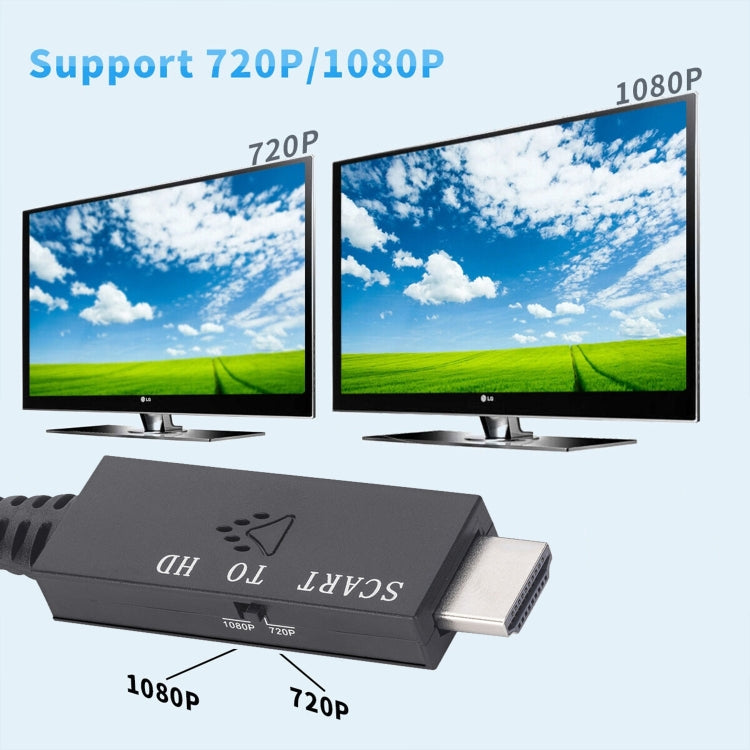 Cable adaptador de audio y vídeo convertidor Compatible con Scart a HDMI, Scart To HDMI