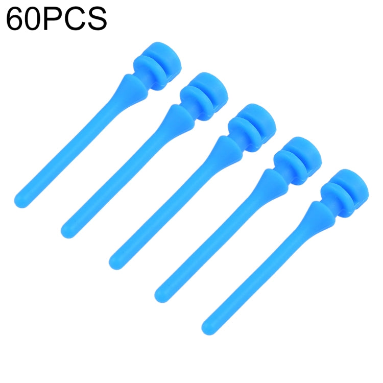 60 PCS 40mm Anti Vibración Amortiguación Suave Goma de Uñas Silicona Tornillo de Ventilador de Computadora, 60 PCS 40mm, 60 PCS 40mm (Blue)