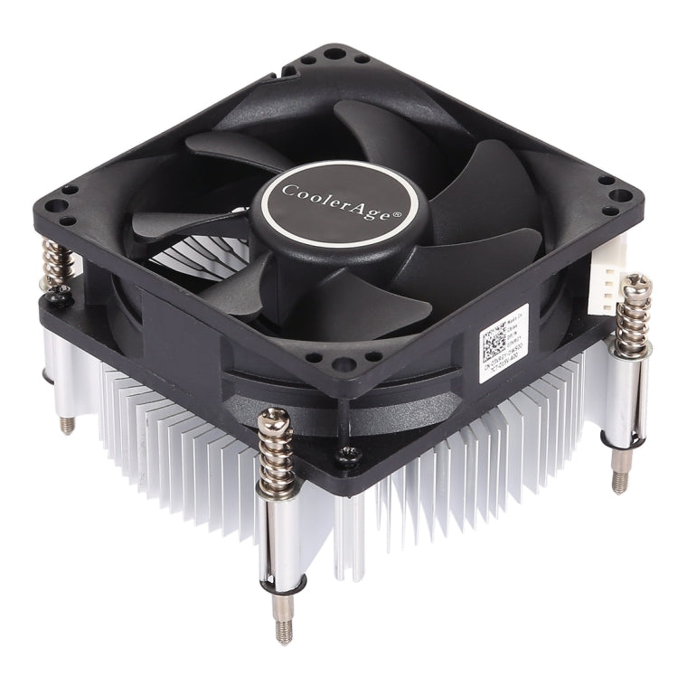 Enfriador de CPU de 4 pines, ventilador silencioso, disipador de calor de aluminio engrosado para Intel 1155/1150/1151, Intel 1155 / 1150 / 1151