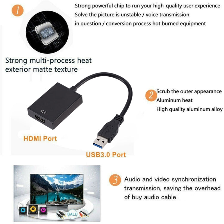 Cable convertidor de tarjeta gráfica externa USB3.0 a HDMI