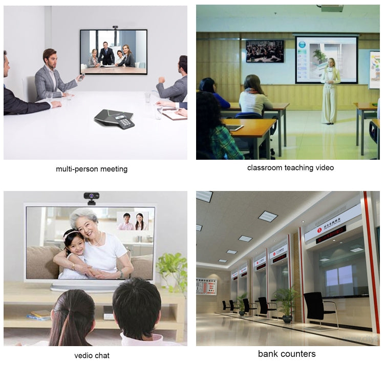 Cámara web HXSJ S50 30 fps 100 megapíxeles 720P HD para computadora de escritorio / portátil / Smart TV, con micrófono absorbente de sonido de 10 m, longitud del cable: 1,4 m, S50