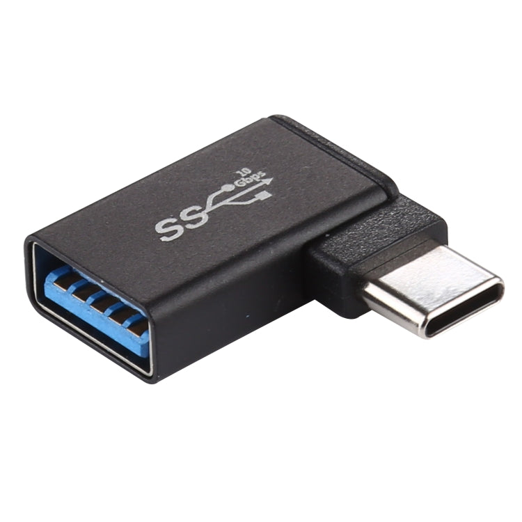 Adaptador de aleación de aluminio con cabezal acodado de 90 grados tipo C/USB-C macho a USB 3.0 hembra, Type-C Male to USB 3.2 Female