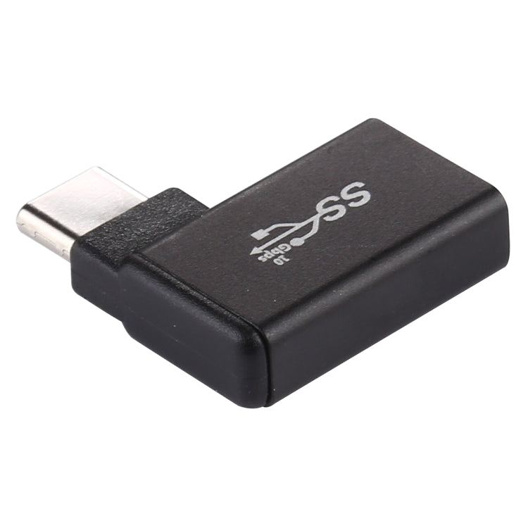Adaptador de aleación de aluminio con cabezal acodado de 90 grados tipo C/USB-C macho a USB 3.0 hembra, Type-C Male to USB 3.2 Female