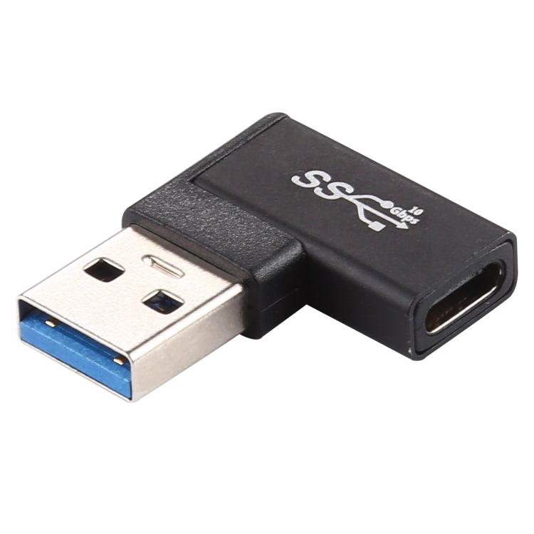 Adaptador de aleación de aluminio con cabezal acodado de 90 grados, tipo C/USB-C hembra a USB 3.0 macho, Type-C Female to USB 3.0 Male