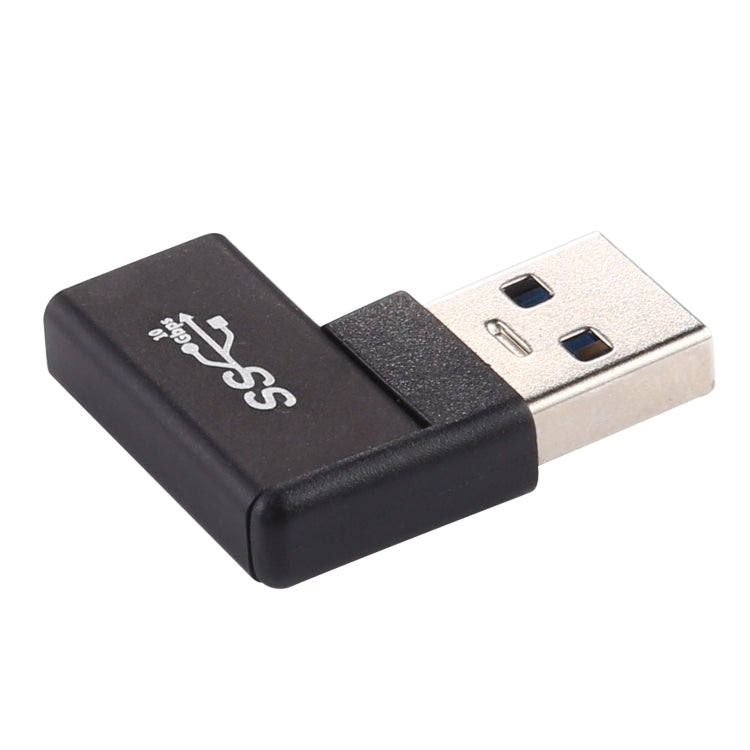 Adaptador de aleación de aluminio con cabezal acodado de 90 grados, tipo C/USB-C hembra a USB 3.0 macho, Type-C Female to USB 3.0 Male