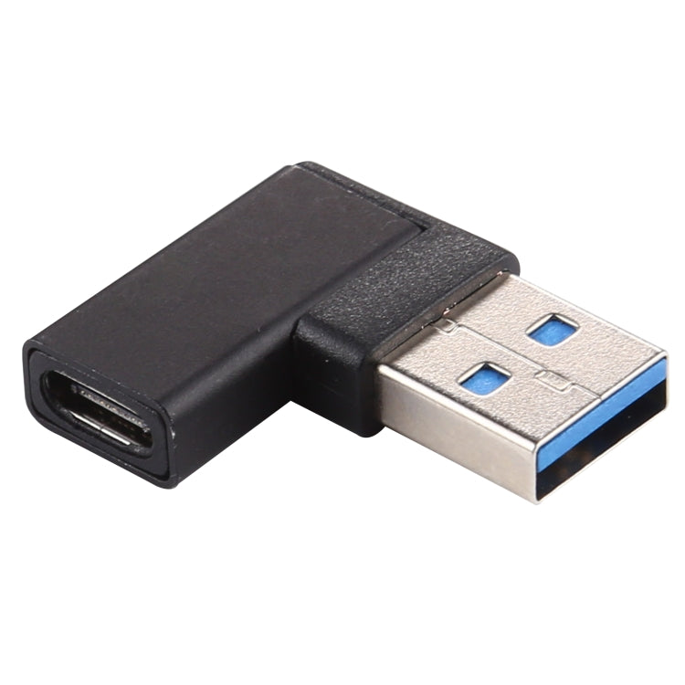 Adaptador de aleación de aluminio con cabezal acodado de 90 grados, tipo C/USB-C hembra a USB 3.0 macho, Type-C Female to USB 3.0 Male