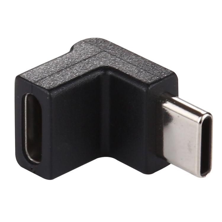 Adaptador de aleación de aluminio con cabezal acodado de 90 grados tipo C/USB-C macho a tipo C/USB-C hembra, Type-C Male to Type-C Female